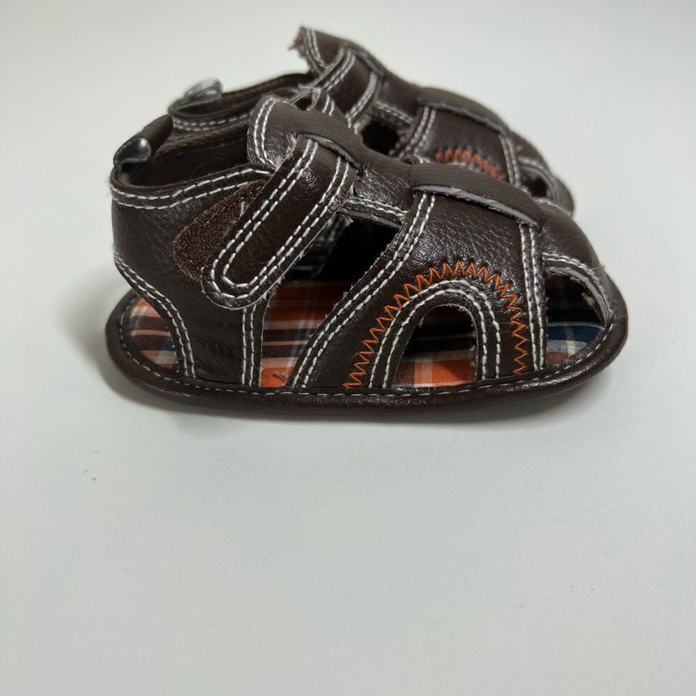 Stepping Stones Baby Kids Boys Brown Infant Sandals Shoes Size 9-12 m